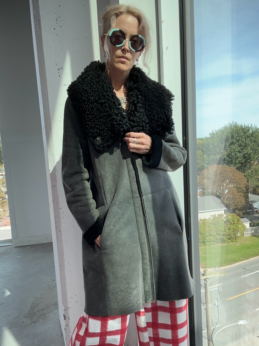 Annette Gortz Suede Shearling Jacket, S/M